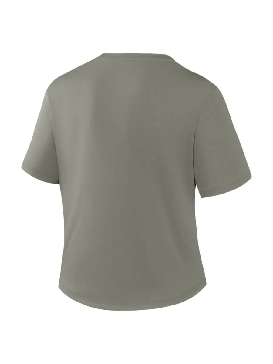 Женская футболка-кроп Nike One Twist Dri-FIT — изображение 2 из 4, оливковый