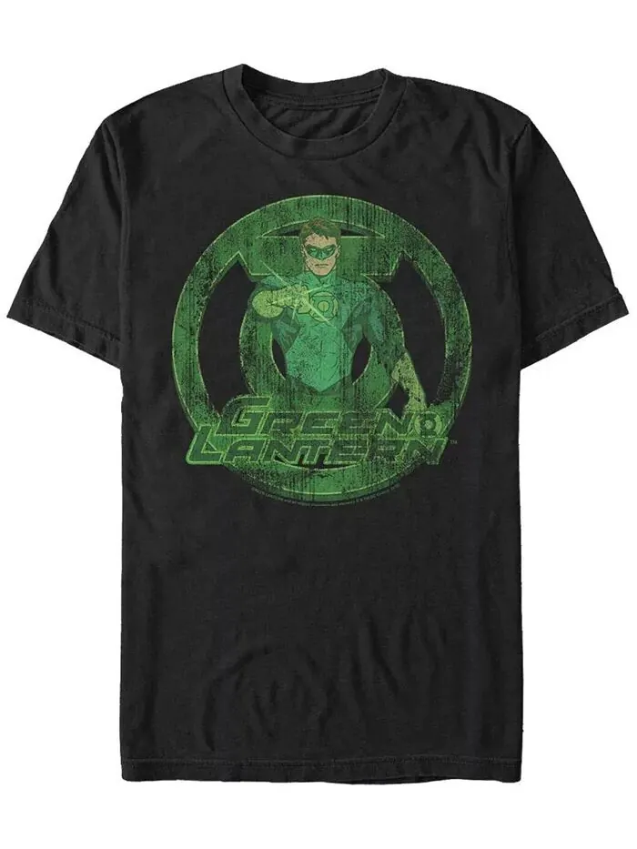 Мужская футболка с короткими рукавами и логотипом Dc Green Lantern с потертостями и логотипом Fifth — изображение 1 из 1