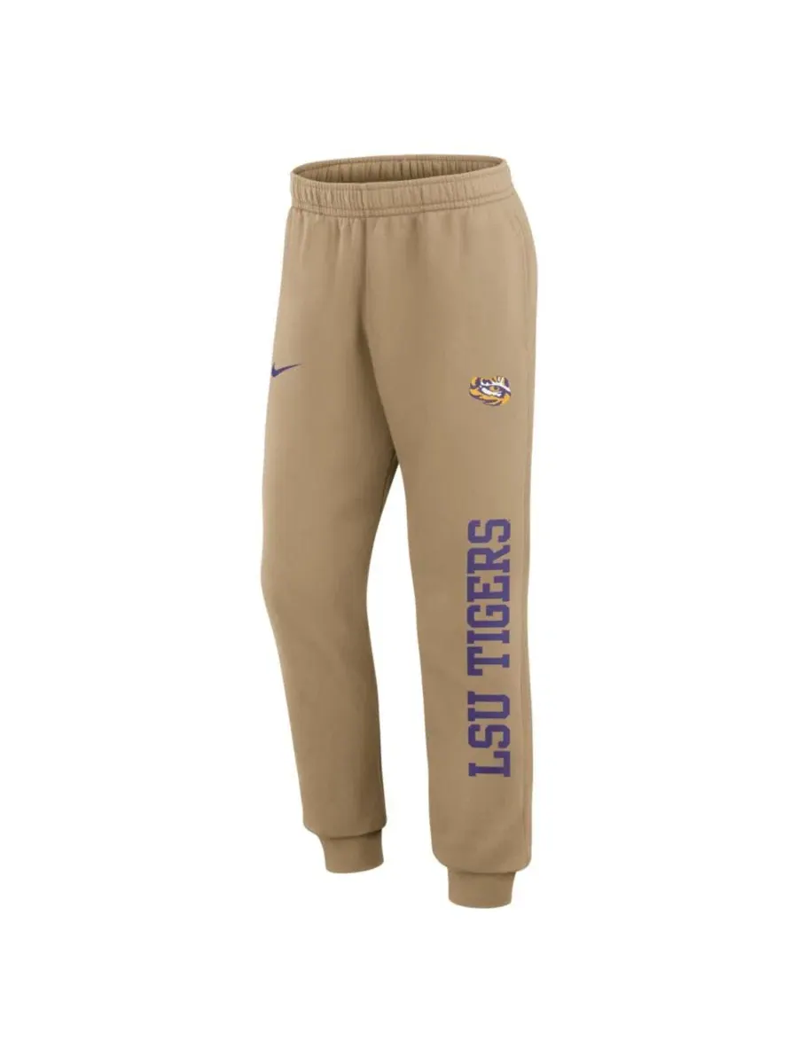 Спортивные брюки из флиса с принтом LSU Tigers Nike — изображение 1 из 2, бежевый