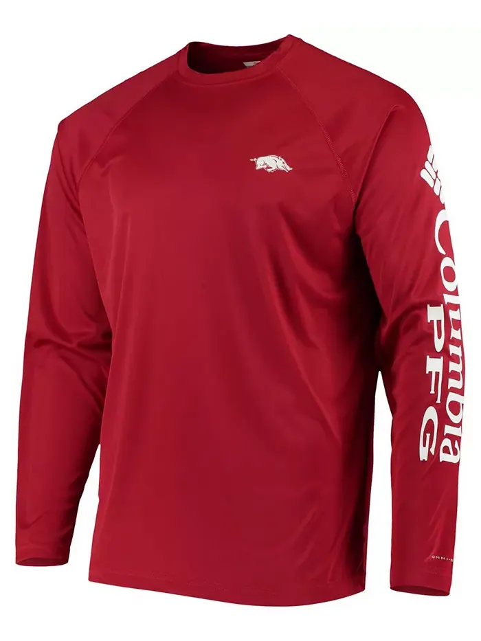 Мужская футболка с длинным рукавом PFG Cardinal Arkansas Razorbacks Terminal Tackle Omni-Shade — изображение 2 из 3