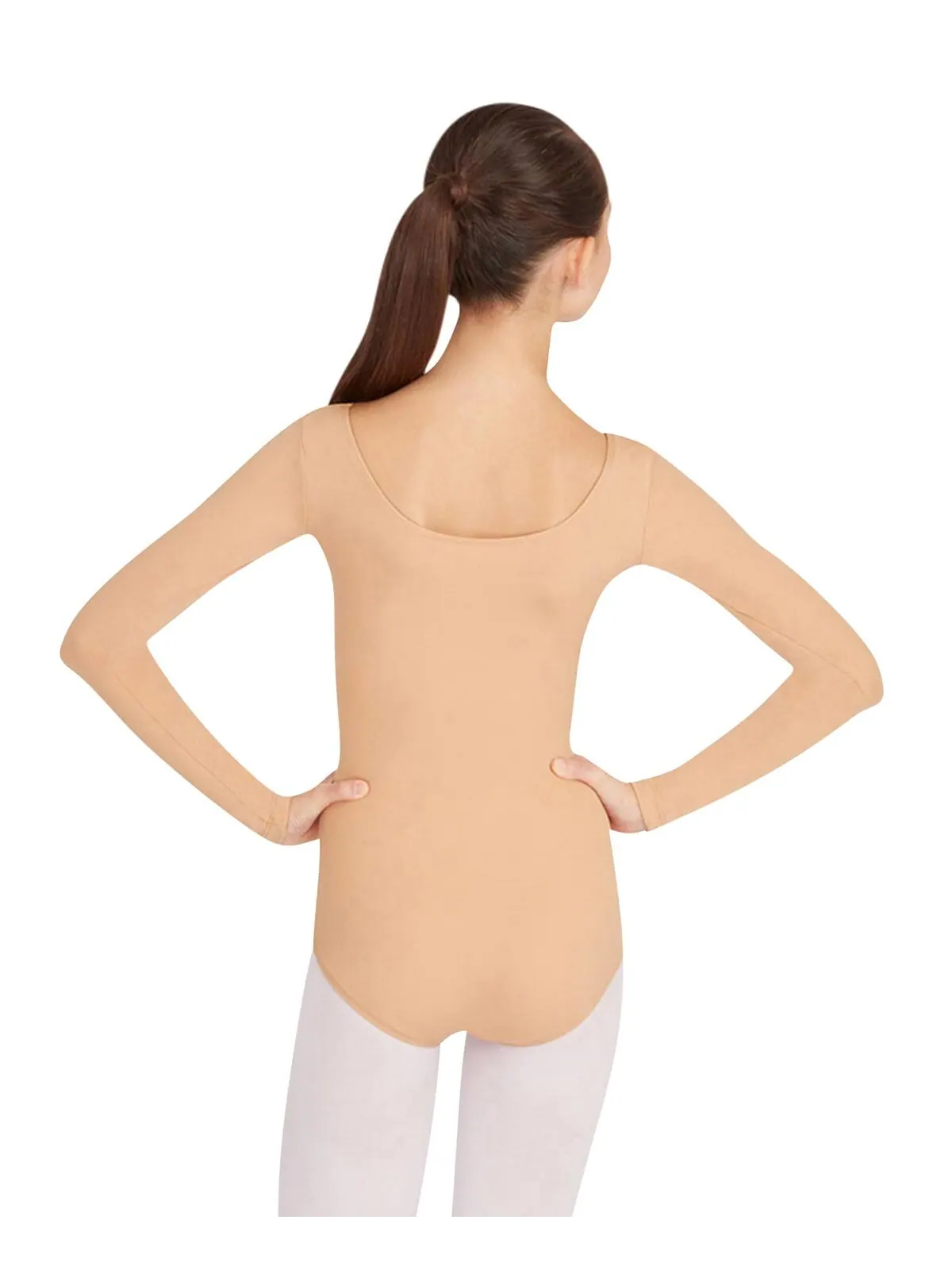 Купальник с длинным рукавом Capezio — изображение 2 из 9, бежевый