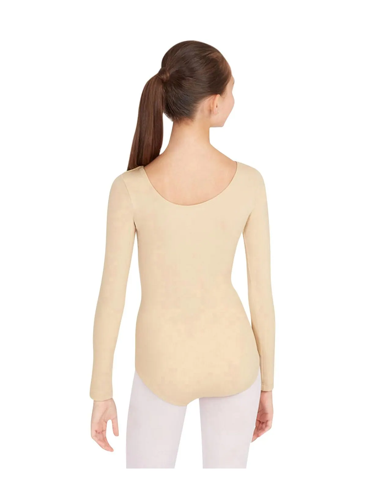 Купальник с длинным рукавом Capezio — изображение 7 из 9, бежевый