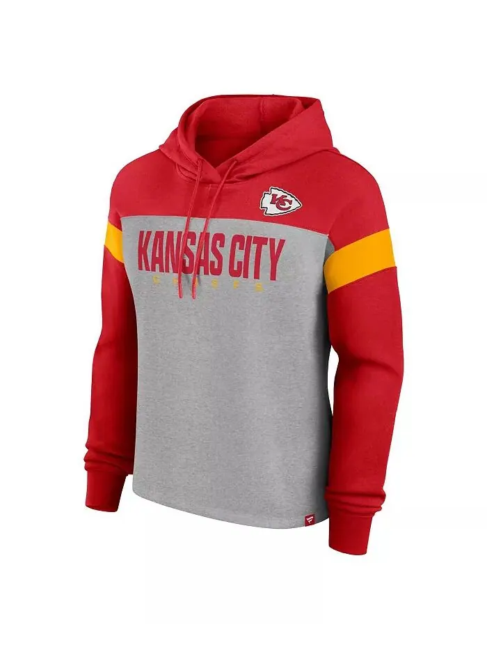 Женская толстовка-пуловер Kansas City Chiefs Bold Play Call цвета «серый/красный» Fanatics — изображение 3 из 3