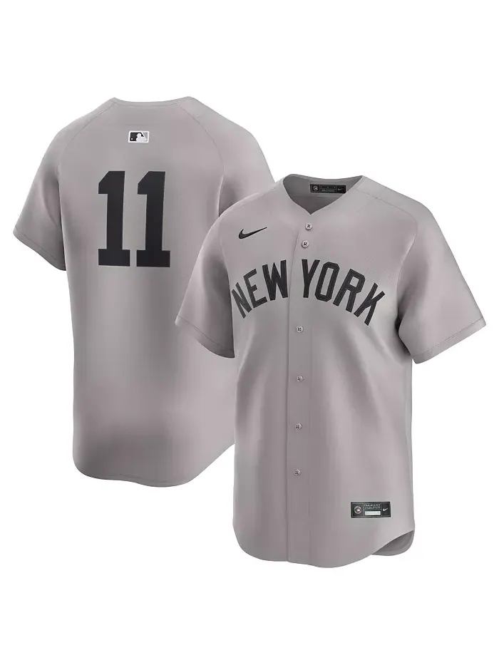 Мужская серая дорожная лимитированная джерси New York Yankees с именем Anthony Volpe Nike — изображение 1 из 3