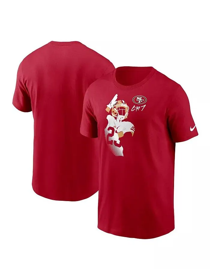 Мужская футболка Christian McCaffrey Scarlet San Francisco 49ers с графическим принтом игрока Nike — изображение 1 из 3