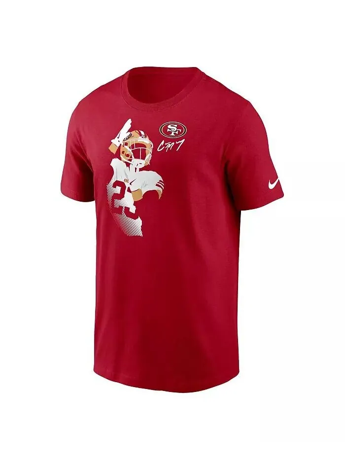 Мужская футболка Christian McCaffrey Scarlet San Francisco 49ers с графическим принтом игрока Nike — изображение 2 из 3