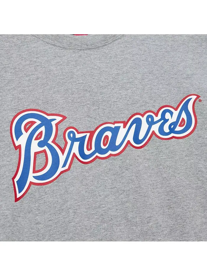 Мужская футболка Hank Aaron Heather Gray Atlanta Braves из коллекции Cooperstown Collection Legends — изображение 4 из 4