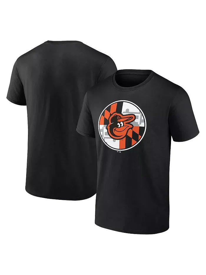 Мужская черная футболка Baltimore Orioles с флагом Fanatics Mto Label — изображение 1 из 3