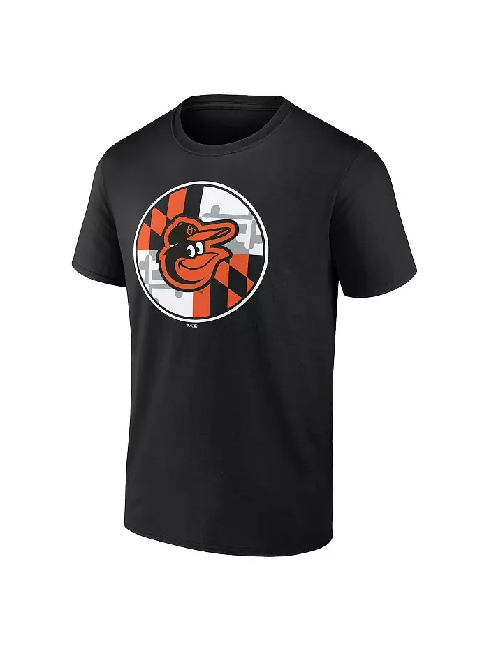 Мужская черная футболка Baltimore Orioles с флагом Fanatics Mto Label — изображение 2 из 3