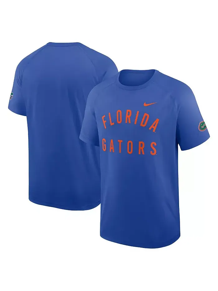 Мужская футболка Royal Florida Gators Ready Raglan Premium Performance Nike — изображение 1 из 3