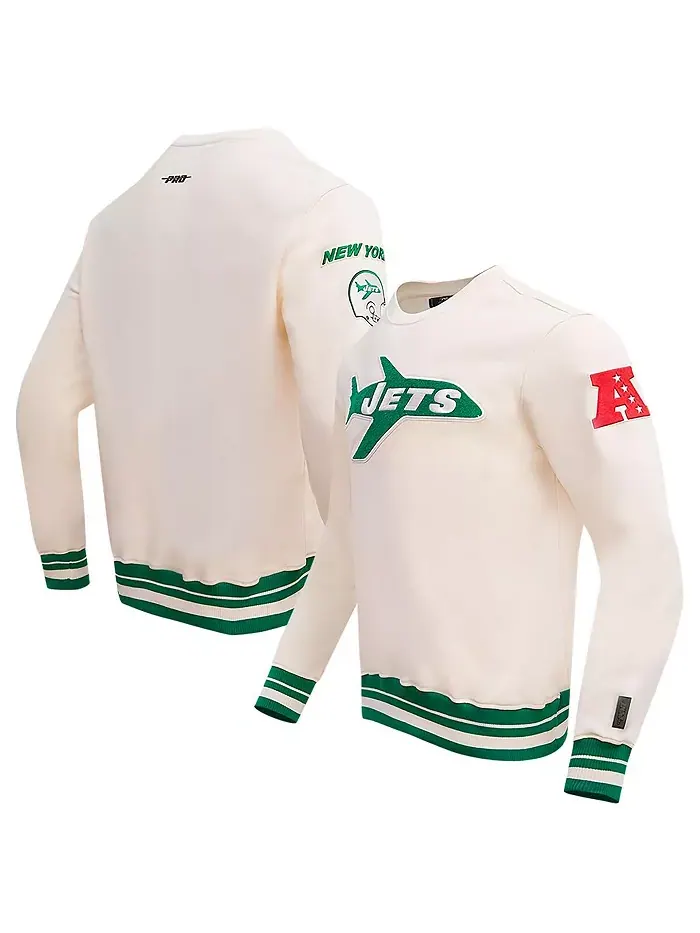Мужская кремовая флисовая толстовка New York Jets Retro Classics Pro Standard