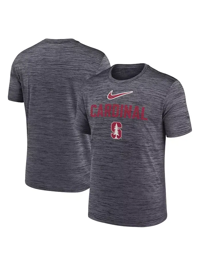 Мужская черная футболка Stanford Cardinal Campus Slant Velocity Performance Nike — изображение 1 из 3