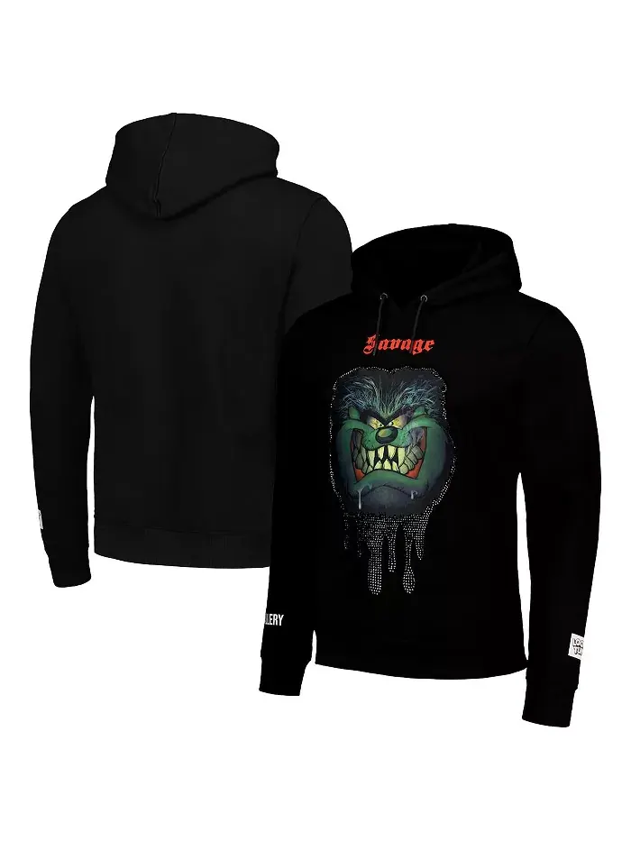 Мужская и женская черная толстовка Looney Tunes Taz Savage Horror с капюшоном Freeze Max — изображение 1 из 4