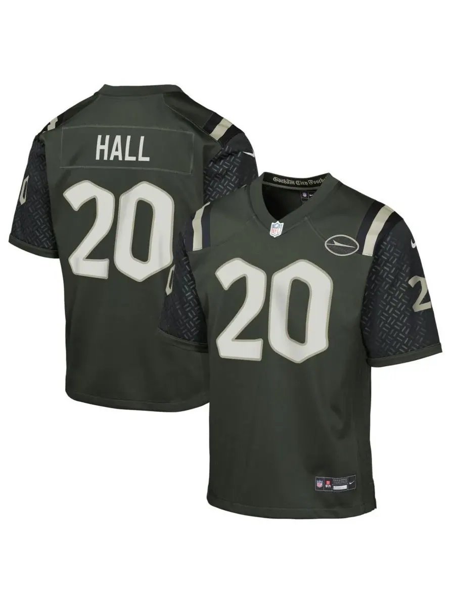 Nike Детская игровая майка Big Boys and Girls Breece Hall Gotham Green New York Jets 2025 Rivalries — изображение 1 из 3