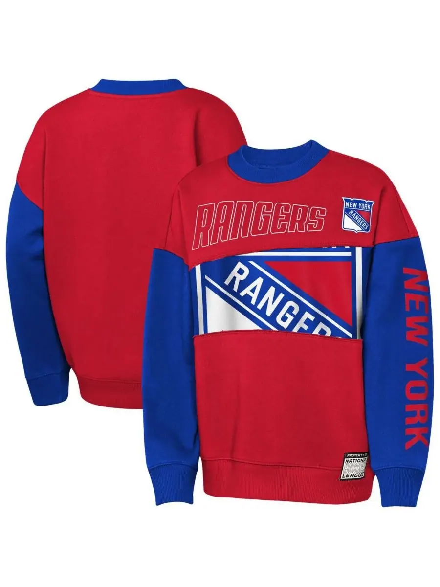 Outerstuff Детская красно-синяя толстовка New York Rangers Impact Player для мальчиков и девочек