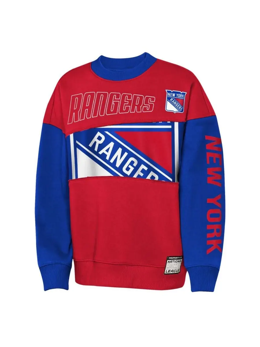 Outerstuff Детская красно-синяя толстовка New York Rangers Impact Player для мальчиков и девочек — изображение 2 из 3