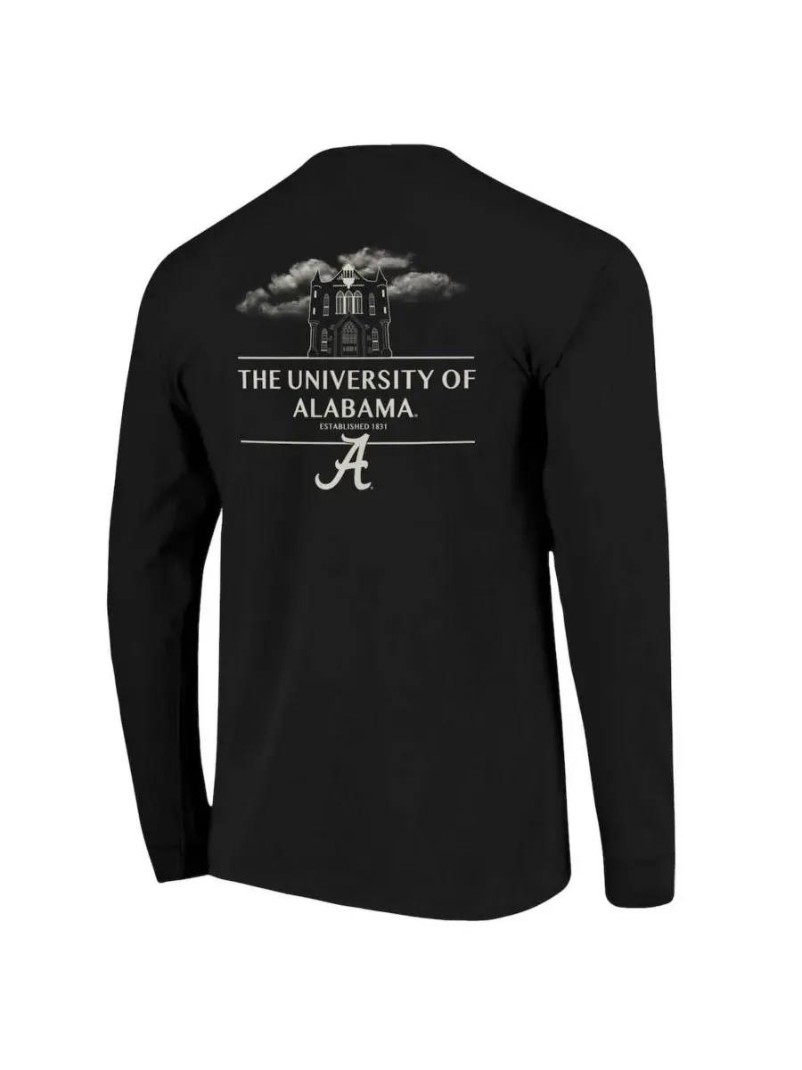 Image One Мужская черная футболка с длинным рукавом Alabama Crimson Tide Comfort Colors Campus — изображение 2 из 3, черный