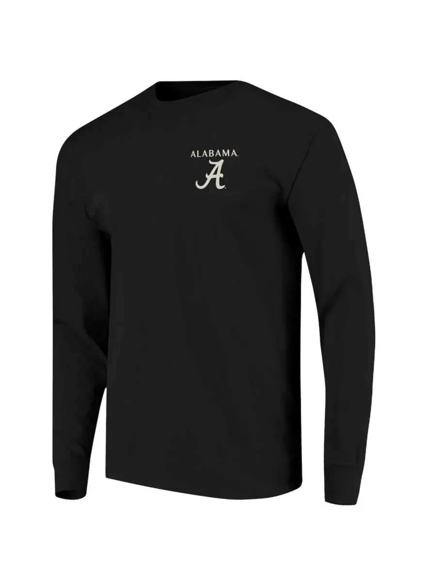 Image One Мужская черная футболка с длинным рукавом Alabama Crimson Tide Comfort Colors Campus — изображение 3 из 3, черный
