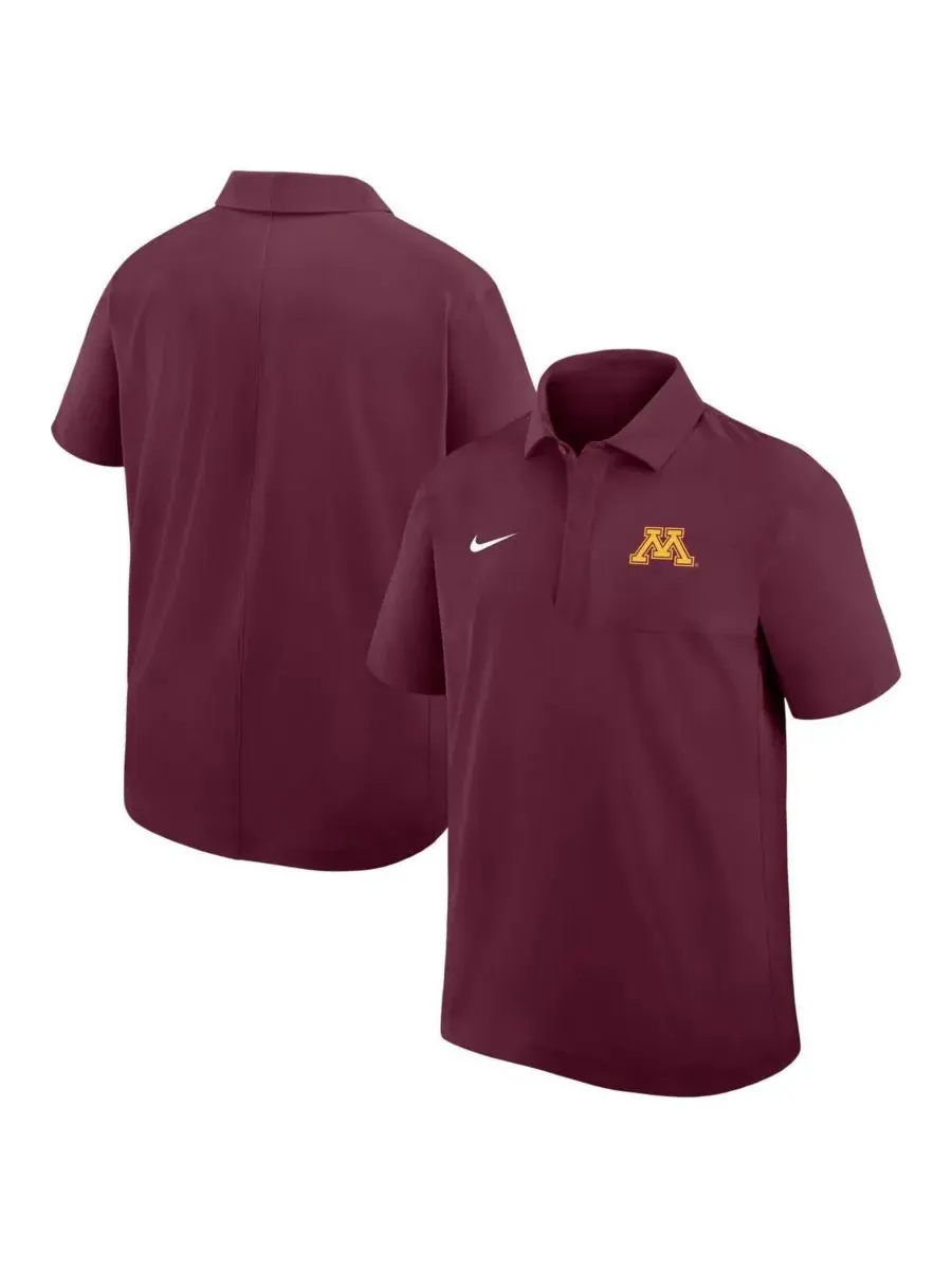 Nike Мужская бордовая тканая рубашка-поло с символикой команды Minnesota Golden Gophers — изображение 1 из 3, коричневый