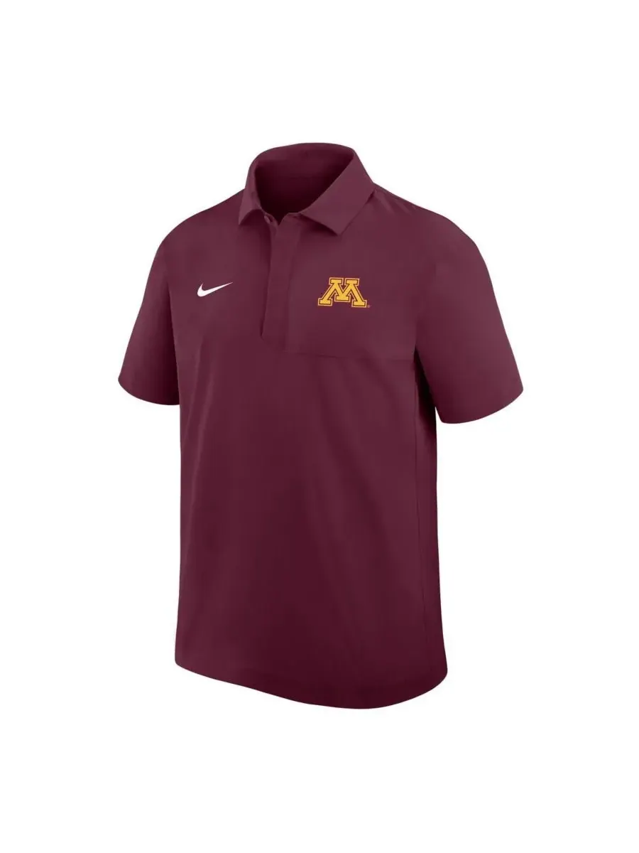 Nike Мужская бордовая тканая рубашка-поло с символикой команды Minnesota Golden Gophers — изображение 2 из 3, коричневый