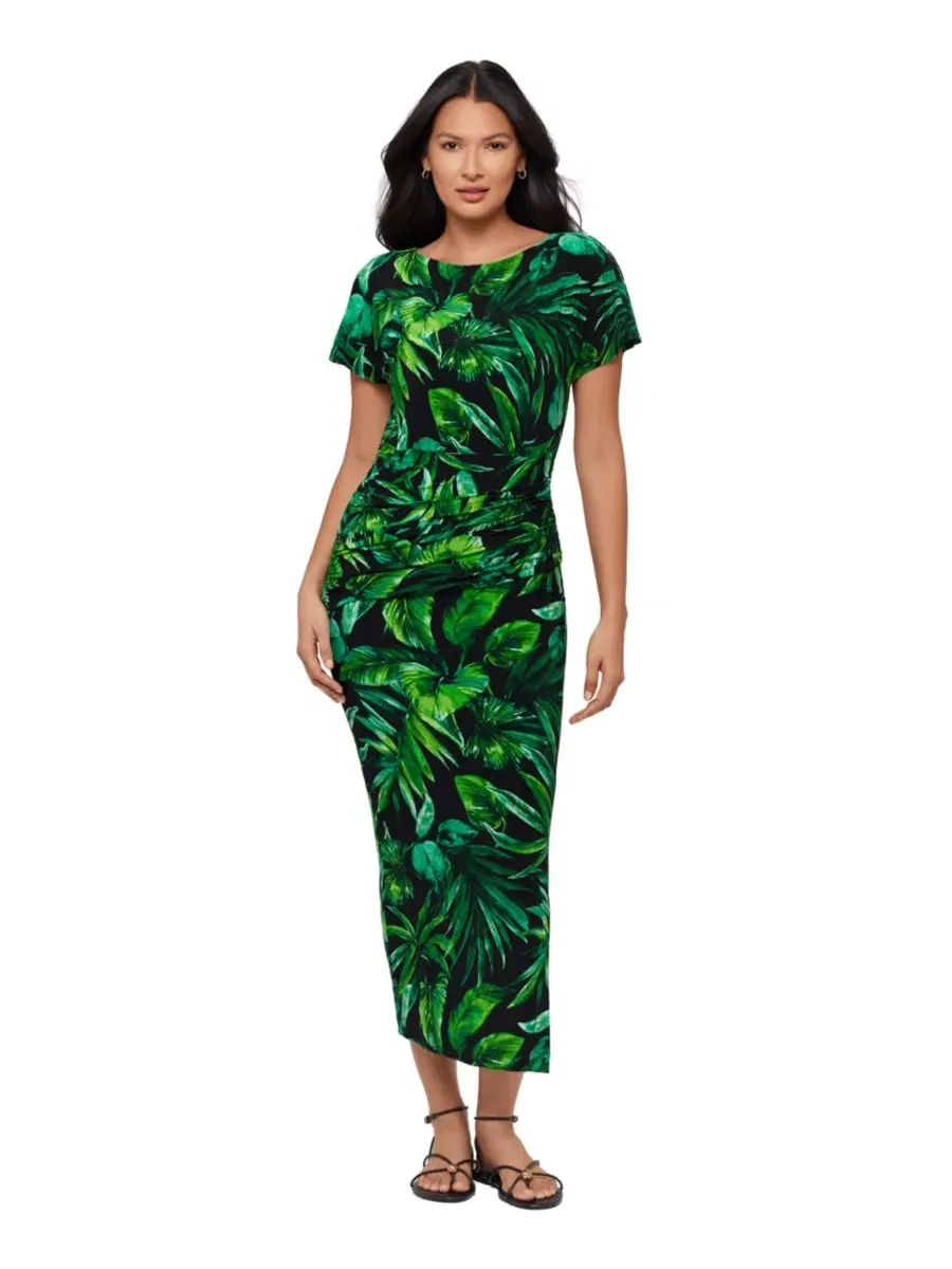 Женское корректирующее платье Verdure с принтом, круглым вырезом и принтом Body By Miraclesuit — изображение 1 из 5