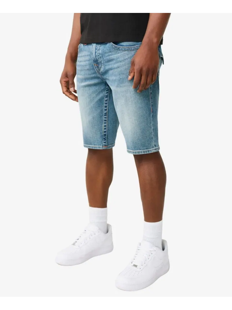 Мужские прямые шорты Ricky с одинарной строчкой и отложным клапаном True Religion, Albarn Medium — изображение 2 из 3