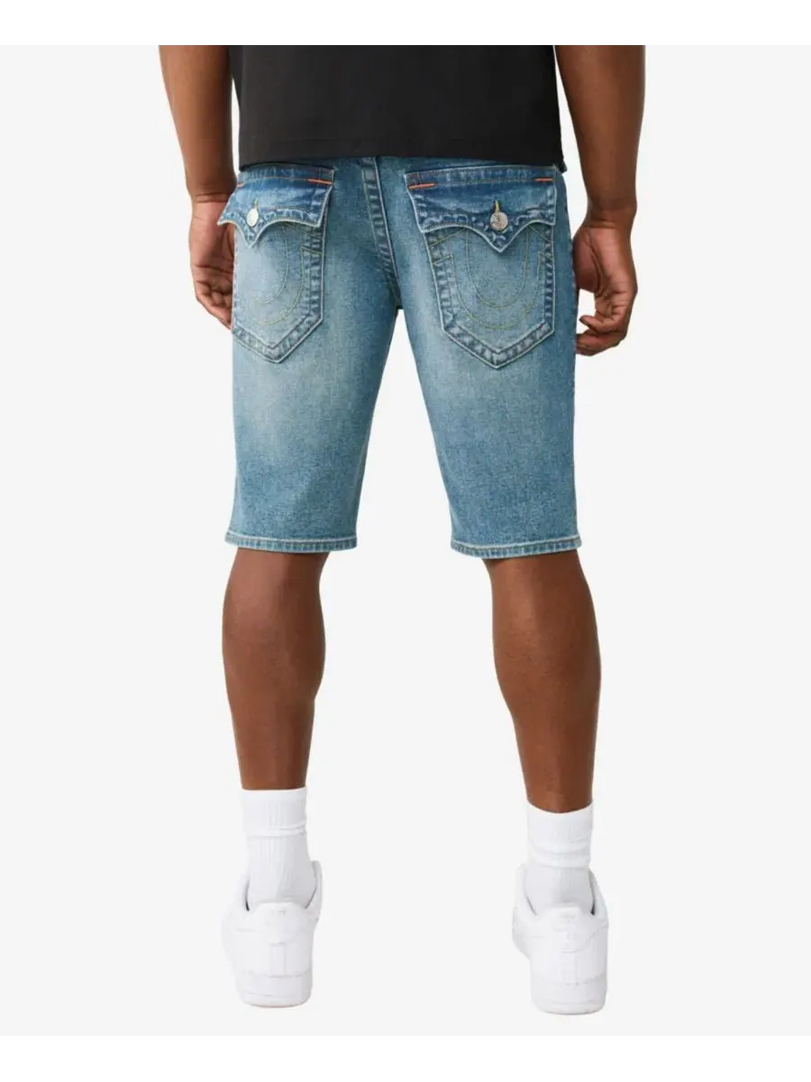 Мужские прямые шорты Ricky с одинарной строчкой и отложным клапаном True Religion, Albarn Medium — изображение 3 из 3