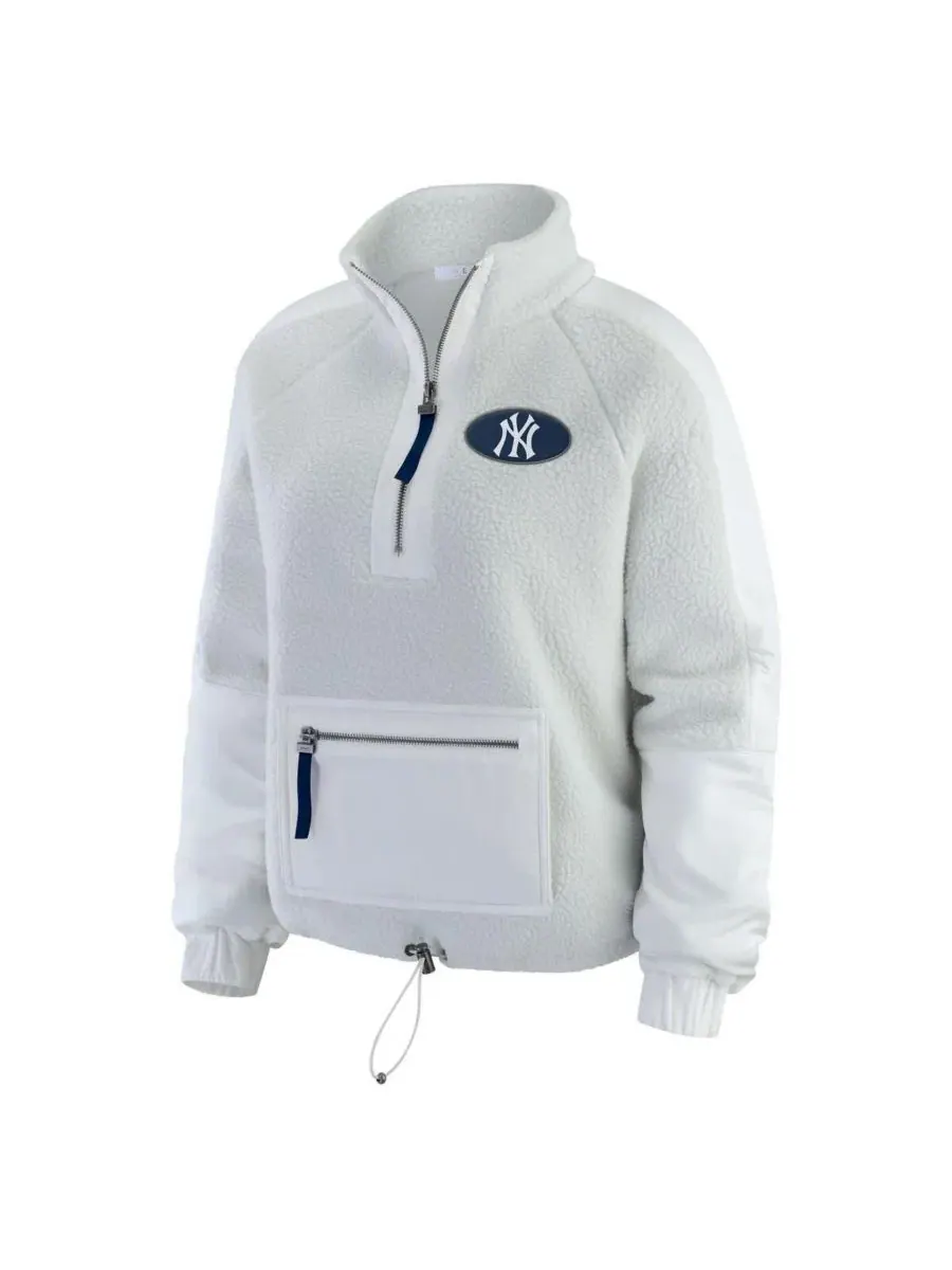 Женская куртка из поларфлиса с полузамком New York Yankees Polar Fleece Quarter-Zip WEAR by Erin — изображение 2 из 5, серый