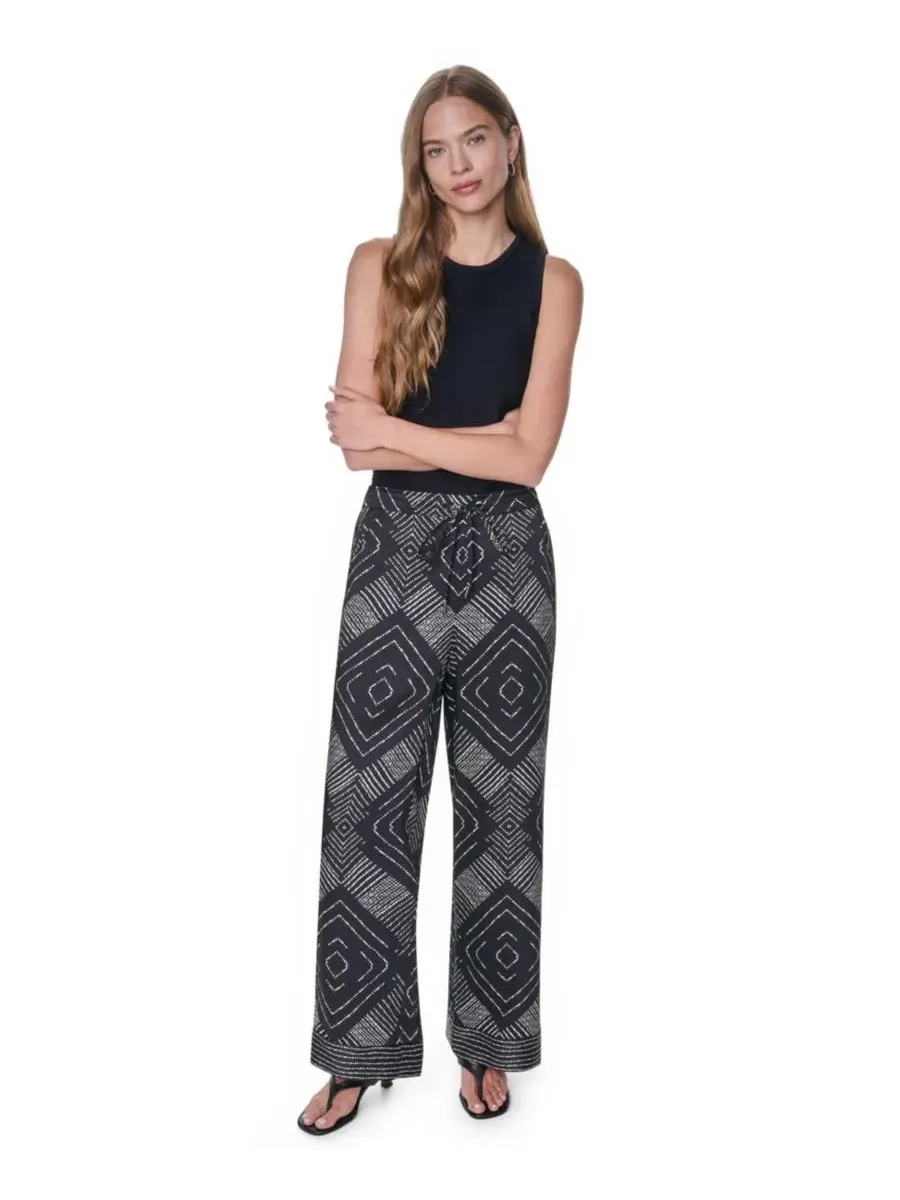 Широкие брюки с принтом Geo Diamond Pointelle DKNY, цвет Geo Diamond Pointelle — изображение 2 из 5