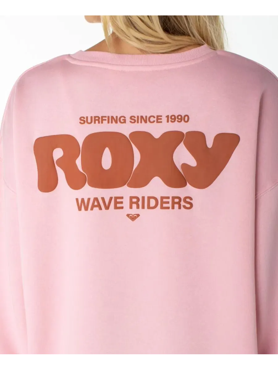 Женский свитшот из флиса с графическим принтом Morning Stroll Roxy, Coral Blsh — изображение 4 из 5