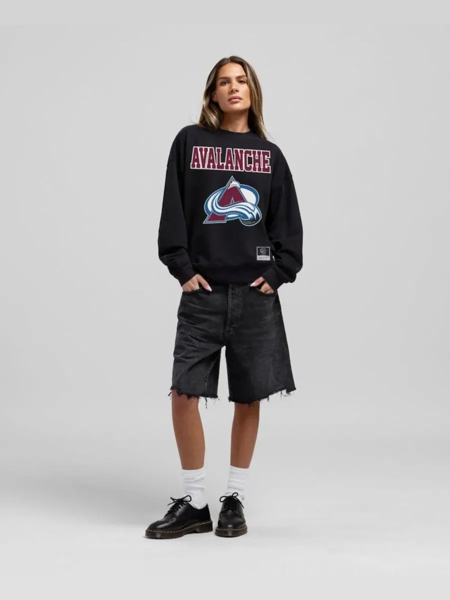 Оверсайз-свитшот с длинным рукавом Colorado Avalanche Mitchell & Ness — изображение 1 из 2, черный