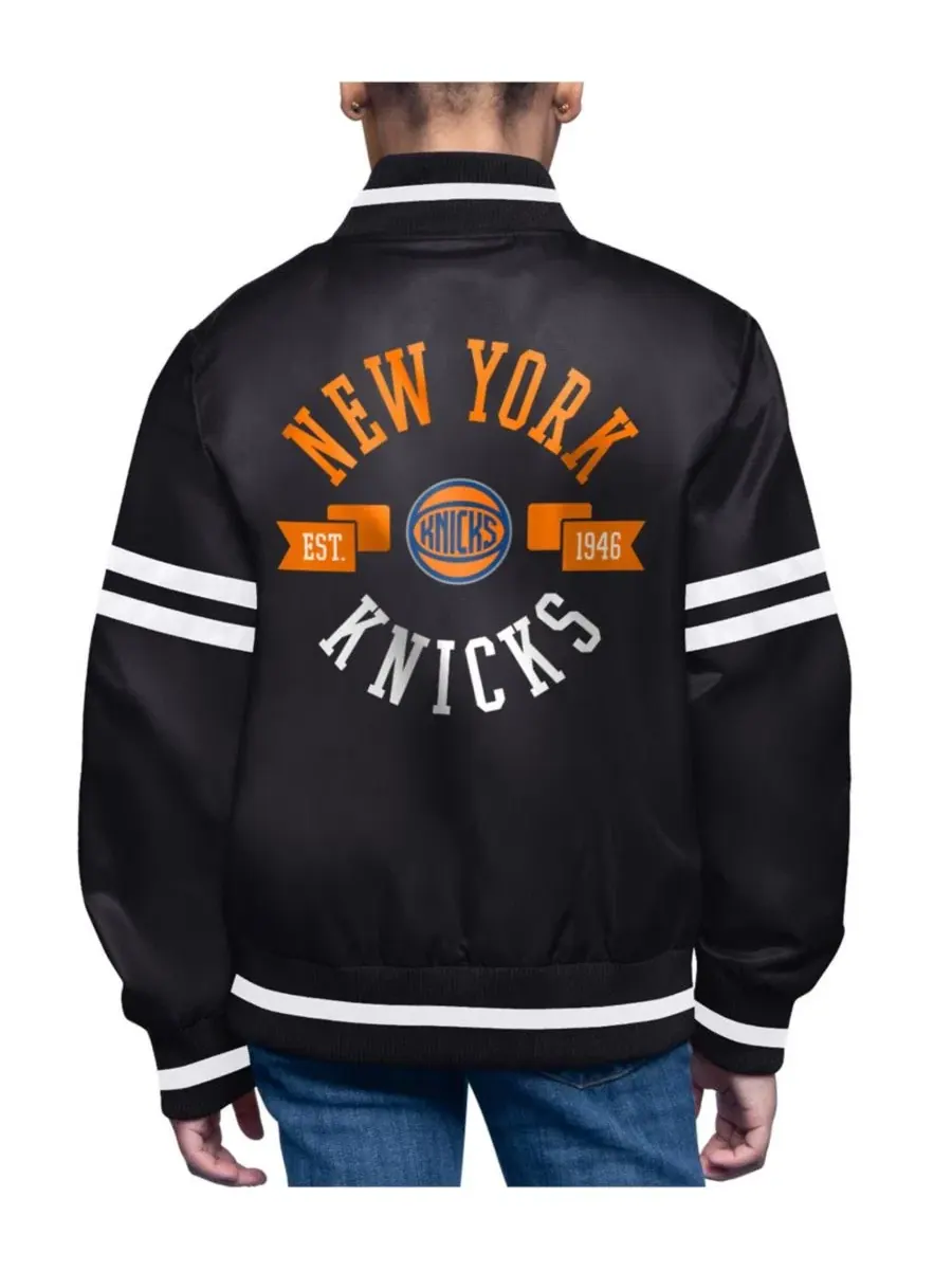 Куртка-бомбер с принтом New York Knicks Starter — изображение 2 из 2, черный