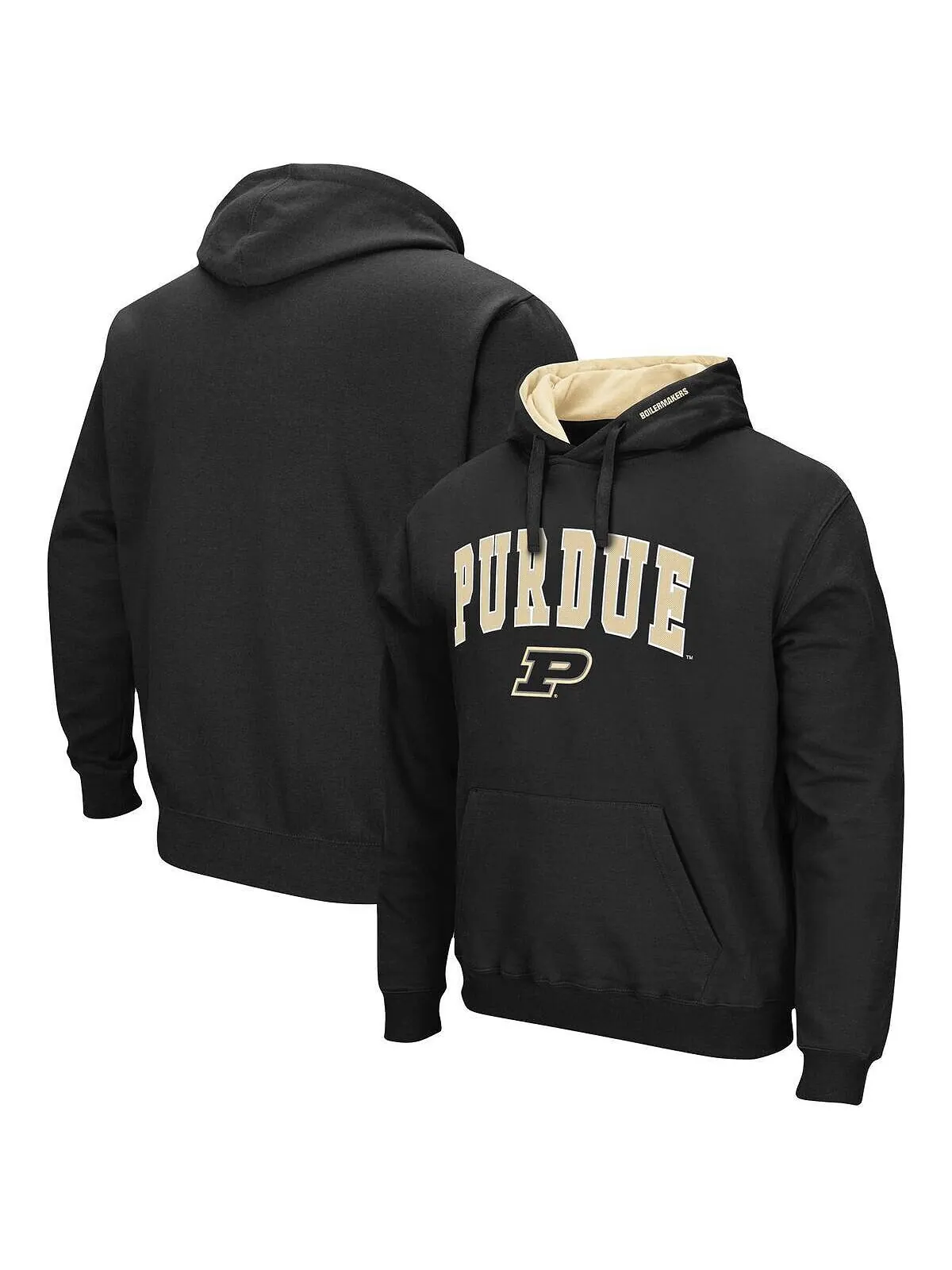 Мужской черный пуловер с капюшоном Purdue Boilermakers Arch и Logo 3.0 Colosseum — изображение 1 из 3