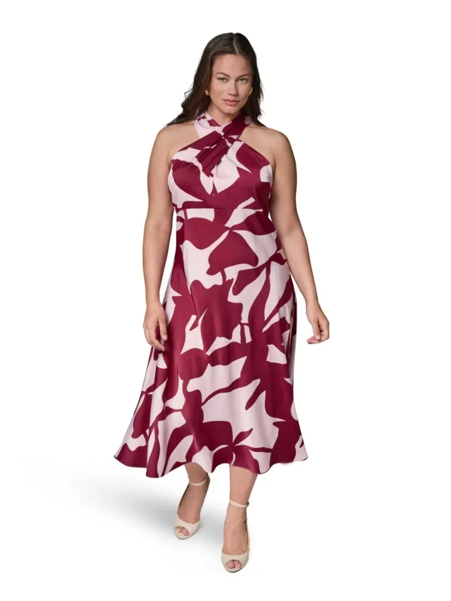 Платье-трапеция без рукавов с принтом Donna Karan New York, Sangria Lilac — изображение 1 из 6