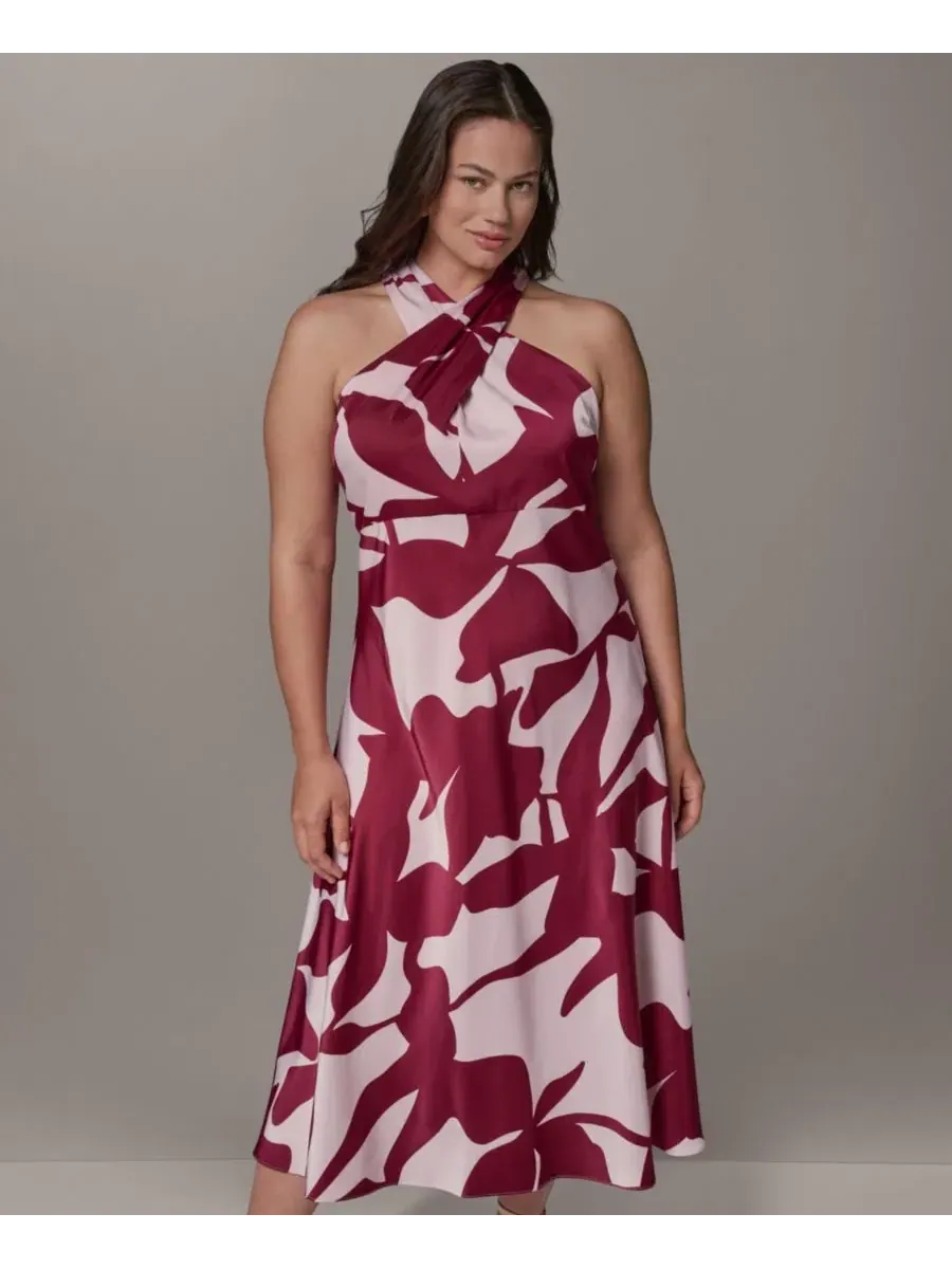 Платье-трапеция без рукавов с принтом Donna Karan New York, Sangria Lilac — изображение 4 из 6