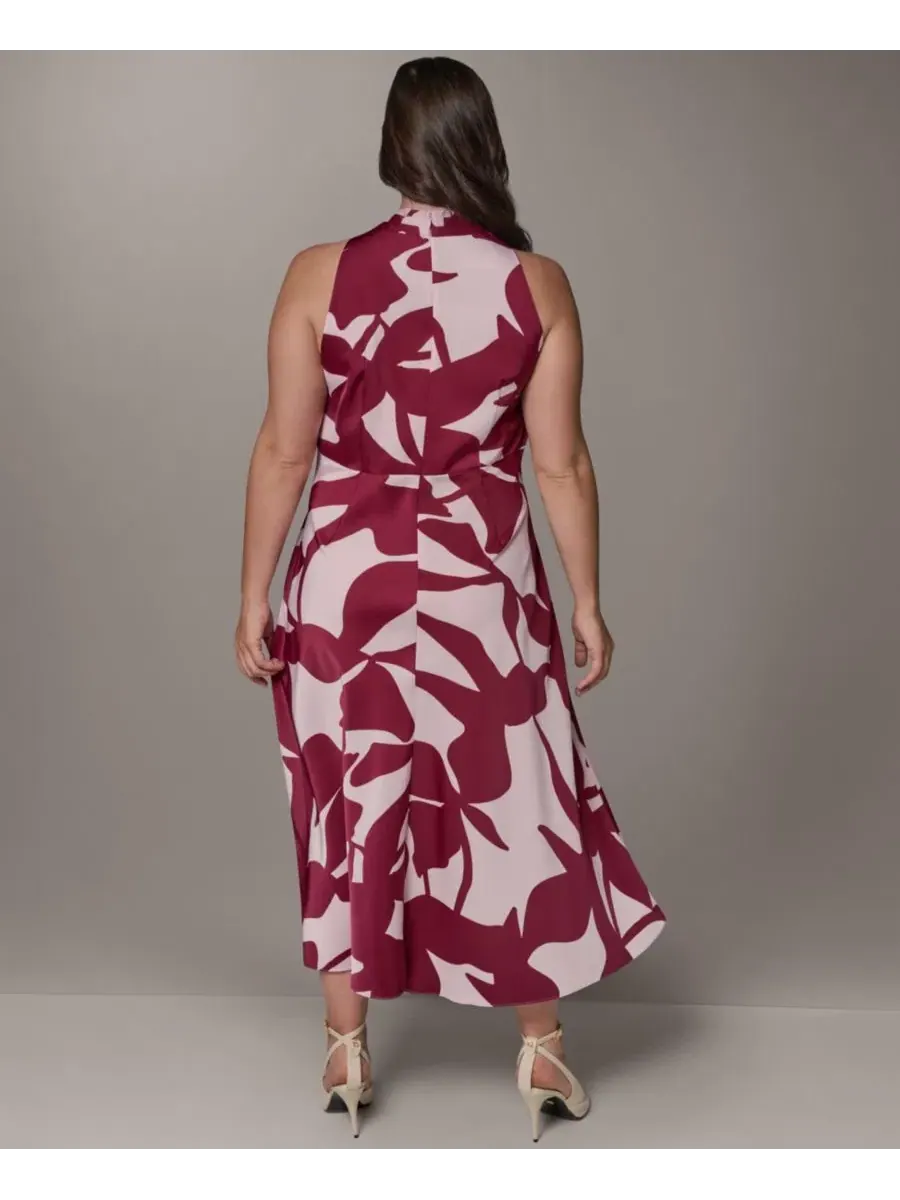 Платье-трапеция без рукавов с принтом Donna Karan New York, Sangria Lilac — изображение 5 из 6