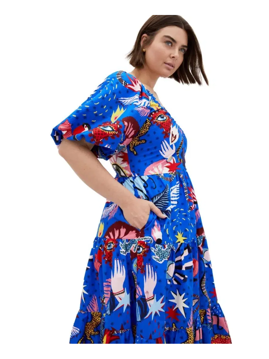 Платье-миди с принтом Calista Capria Calista Print Midi Dress CITY CHIC, Calista — изображение 3 из 5