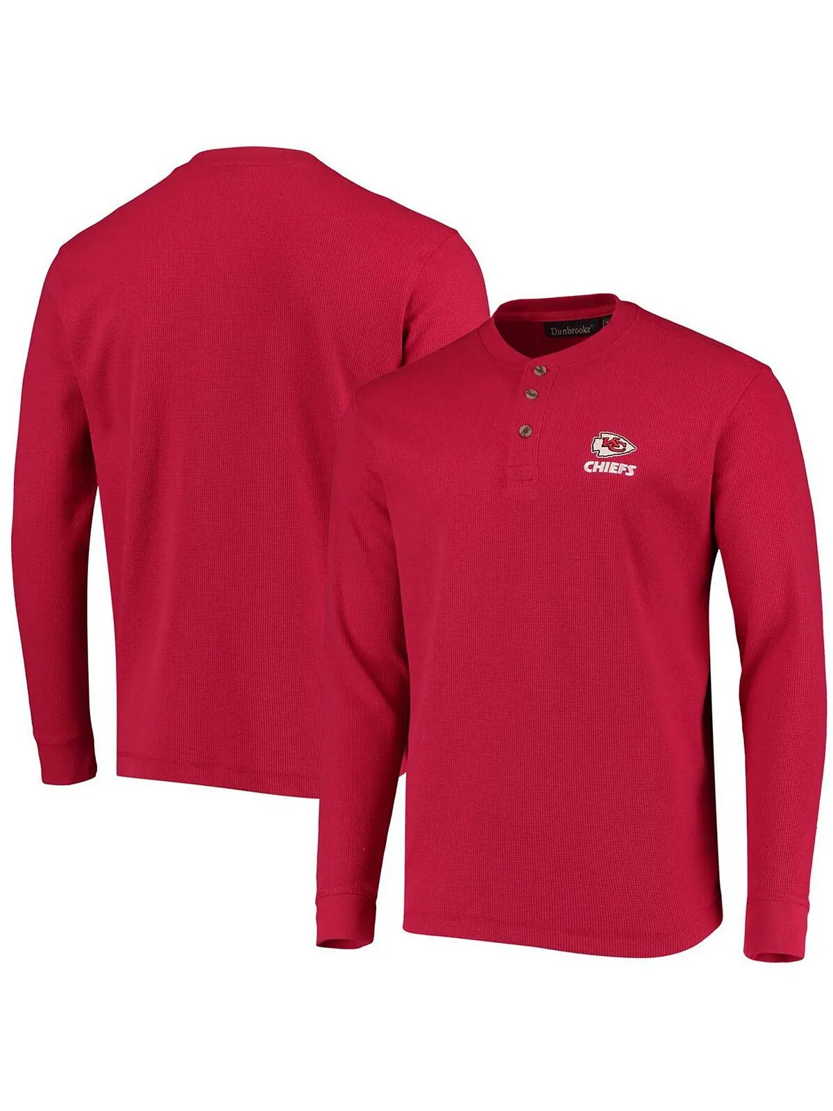 Мужская красная футболка с длинным рукавом kansas city chiefs maverick thermal henley Dunbrooke