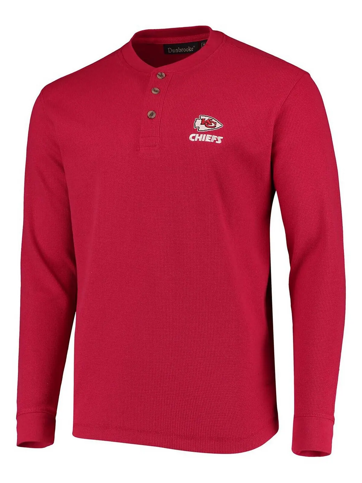 Мужская красная футболка с длинным рукавом kansas city chiefs maverick thermal henley Dunbrooke — изображение 4 из 4, красный