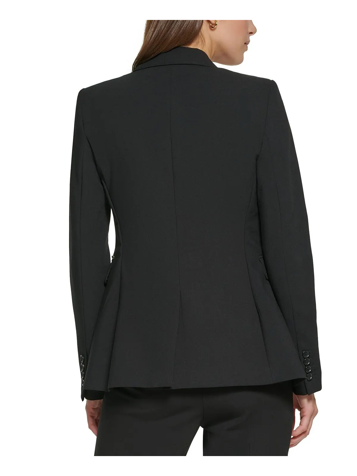 Пиджак petite pick-stitch на одной пуговице DKNY — изображение 3 из 5, черный