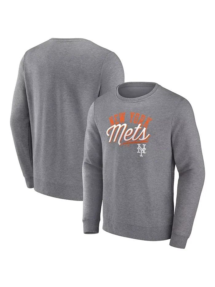 Мужская толстовка New York Mets Simplicity серого цвета с эффектом хештерирования Fanatics — изображение 1 из 3