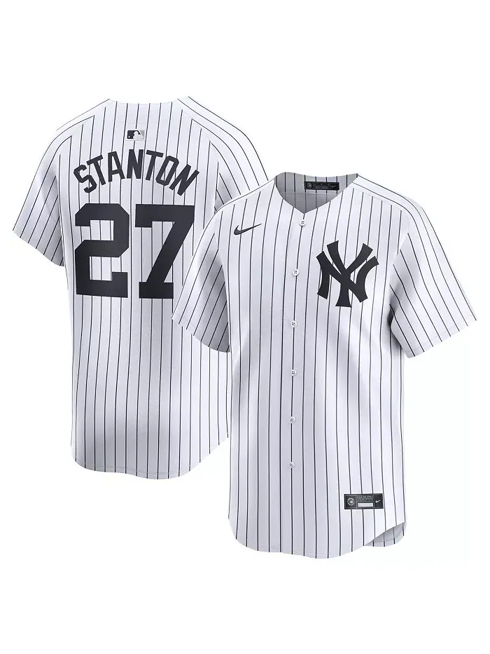 Мужская домашняя лимитированная джерси игрока New York Yankees Джанкарло Стэнтона белого цвета Nike