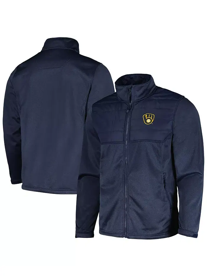 Мужская молочная синяя толстовка Milwaukee Brewers Explorer на молнии Dunbrooke