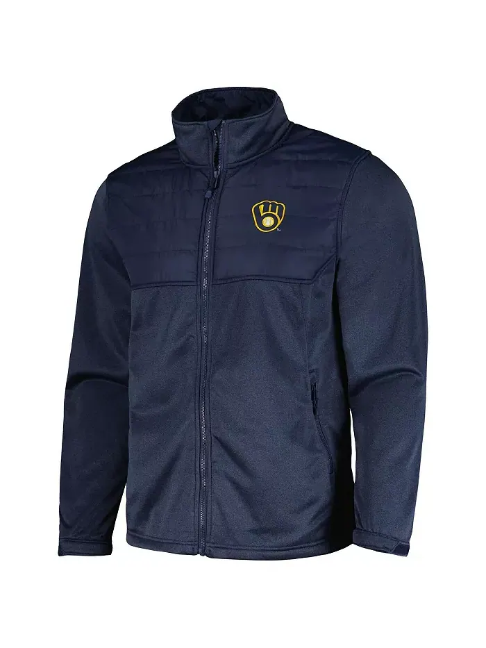 Мужская молочная синяя толстовка Milwaukee Brewers Explorer на молнии Dunbrooke — изображение 2 из 4