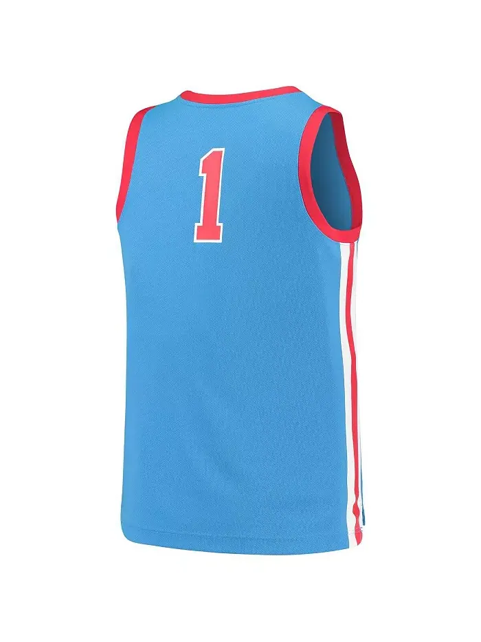 Мужская баскетбольная реплика джерси Ole Miss Rebels №1 в светло-голубом цвете Nike — изображение 3 из 3