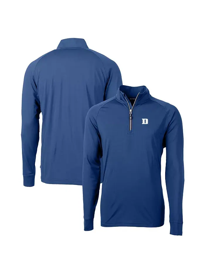 Толстовка Men's Royal Duke Blue Devils Adapt Knit Stretch Raglan DryTec Quarter-Zip Top Cutter & — изображение 1 из 3