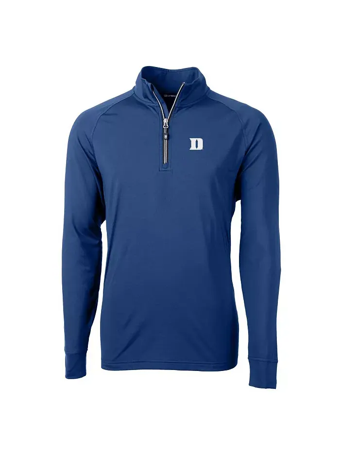 Толстовка Men's Royal Duke Blue Devils Adapt Knit Stretch Raglan DryTec Quarter-Zip Top Cutter & — изображение 3 из 3