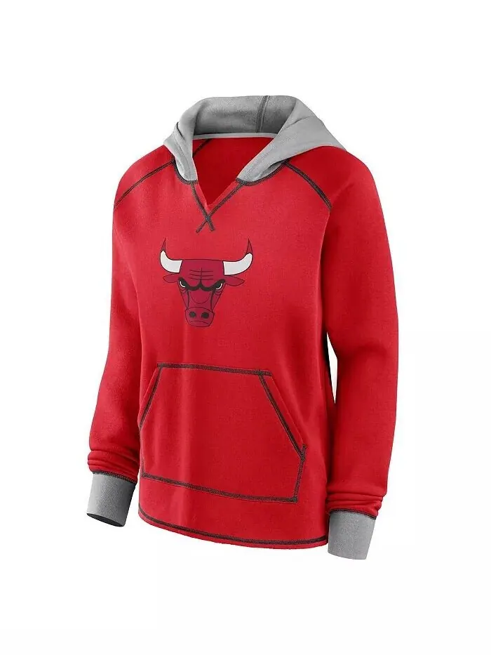 Женская красная толстовка с капюшоном Chicago Bulls Boom Logo Athletic — изображение 2 из 3