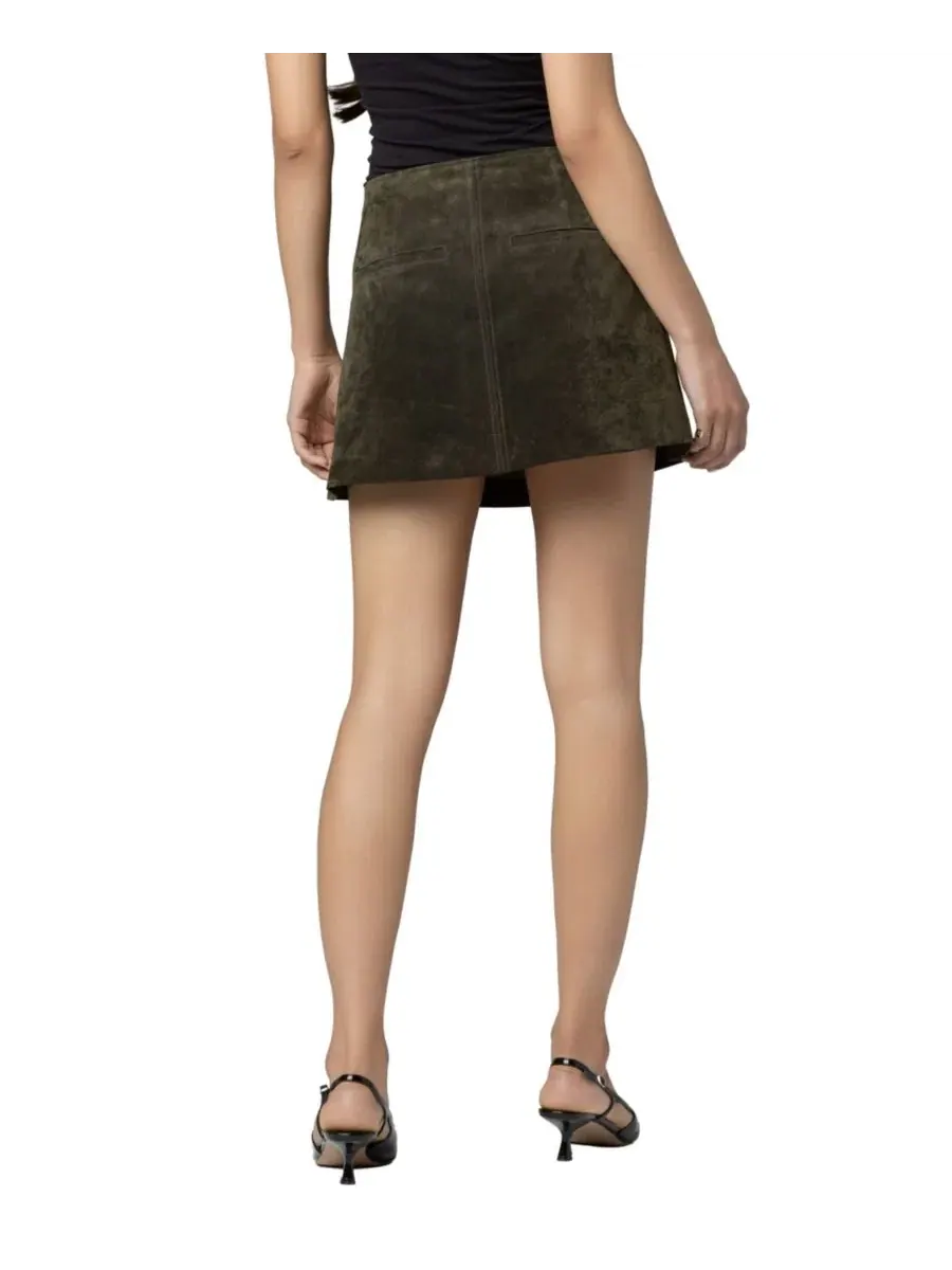 Юбка-трапеция из кожи с принтом Spicy Herbs Leather A-Line Skirt BLANK NYC, Spicy Herbs — изображение 4 из 4