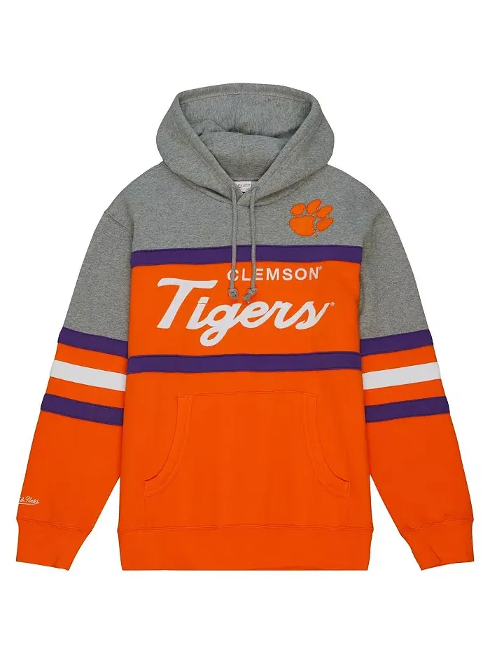 Мужская оранжевая толстовка с капюшоном Head Coach Clemson Tigers Mitchell & Ness — изображение 4 из 4